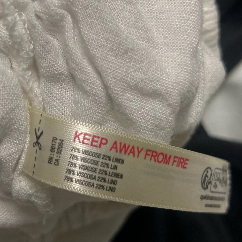 Free People Quinn White Linen Blend Harem Pants Womens Size Large - Picture 8 of 8